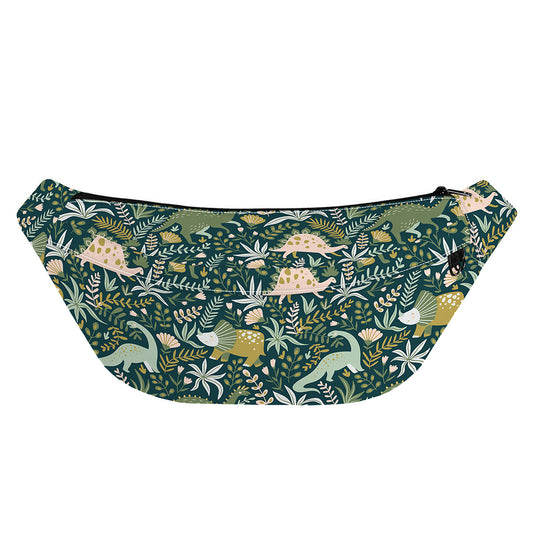 Cute Dino Tropical Leaves Pattern Print Fanny Pack