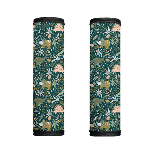 Cute Dino Tropical Leaves Pattern Print Handle Covers
