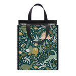 Cute Dino Tropical Leaves Pattern Print Insulated Lunch Tote