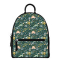 Cute Dino Tropical Leaves Pattern Print Leather Backpack