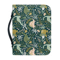 Cute Dino Tropical Leaves Pattern Print Leather Bible Cover