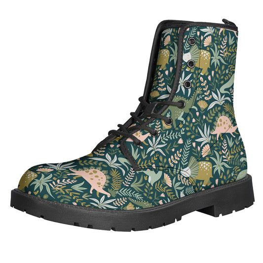 Cute Dino Tropical Leaves Pattern Print Backpack
