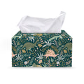 Cute Dino Tropical Leaves Pattern Print Leather Tissue Box Cover