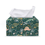 Cute Dino Tropical Leaves Pattern Print Leather Tissue Box Cover
