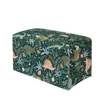 Cute Dino Tropical Leaves Pattern Print Leather Tissue Box Cover