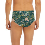 Cute Dino Tropical Leaves Pattern Print Men's Briefs