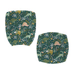 Cute Dino Tropical Leaves Pattern Print Office Chair Cover