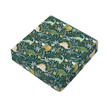 Cute Dino Tropical Leaves Pattern Print Outdoor Seat Cushion Cover