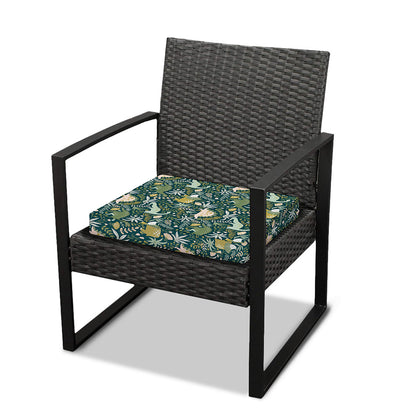 Cute Dino Tropical Leaves Pattern Print Outdoor Seat Cushion Cover