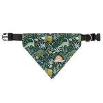 Cute Dino Tropical Leaves Pattern Print Over The Collar Dog Bandana