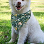 Cute Dino Tropical Leaves Pattern Print Over The Collar Dog Bandana