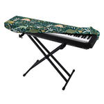 Cute Dino Tropical Leaves Pattern Print Piano Keyboard Cover
