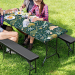 Cute Dino Tropical Leaves Pattern Print Picnic Table Cover