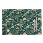 Cute Dino Tropical Leaves Pattern Print Placemat