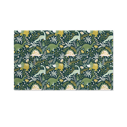 Cute Dino Tropical Leaves Pattern Print Polyester Flag