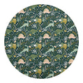Cute Dino Tropical Leaves Pattern Print Round Blanket