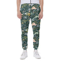 Cute Dino Tropical Leaves Pattern Print Joggers
