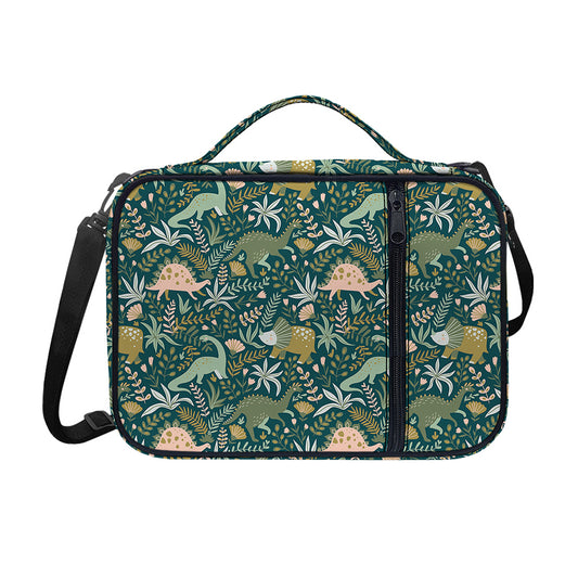 Cute Dino Tropical Leaves Pattern Print Shoulder Strap Bible Bag