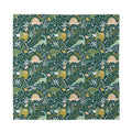 Cute Dino Tropical Leaves Pattern Print Silk Bandana