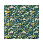 Cute Dino Tropical Leaves Pattern Print Silk Bandana