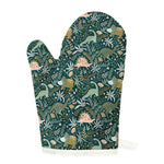 Cute Dino Tropical Leaves Pattern Print Single Oven Mitt