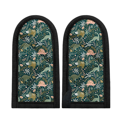 Cute Dino Tropical Leaves Pattern Print Skillet Handle Cover