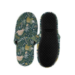 Cute Dino Tropical Leaves Pattern Print Slippers