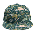 Cute Dino Tropical Leaves Pattern Print Snapback Cap