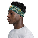 Cute Dino Tropical Leaves Pattern Print Sports Headband