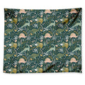 Cute Dino Tropical Leaves Pattern Print Tapestry