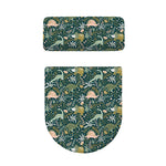 Cute Dino Tropical Leaves Pattern Print Toilet Lid And Tank Cover Set