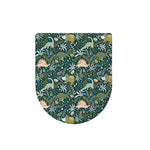Cute Dino Tropical Leaves Pattern Print Toilet Lid Cover