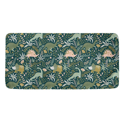 Cute Dino Tropical Leaves Pattern Print Towel