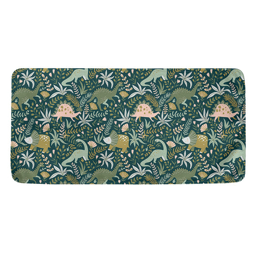 Cute Dino Tropical Leaves Pattern Print Towel