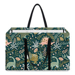 Cute Dino Tropical Leaves Pattern Print Utility Tote Bag