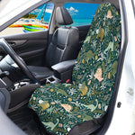 Cute Dino Tropical Leaves Pattern Print Waterproof Car Seat Cover