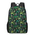 Cute Dinosaur And Floral Pattern Print 17 Inch Backpack