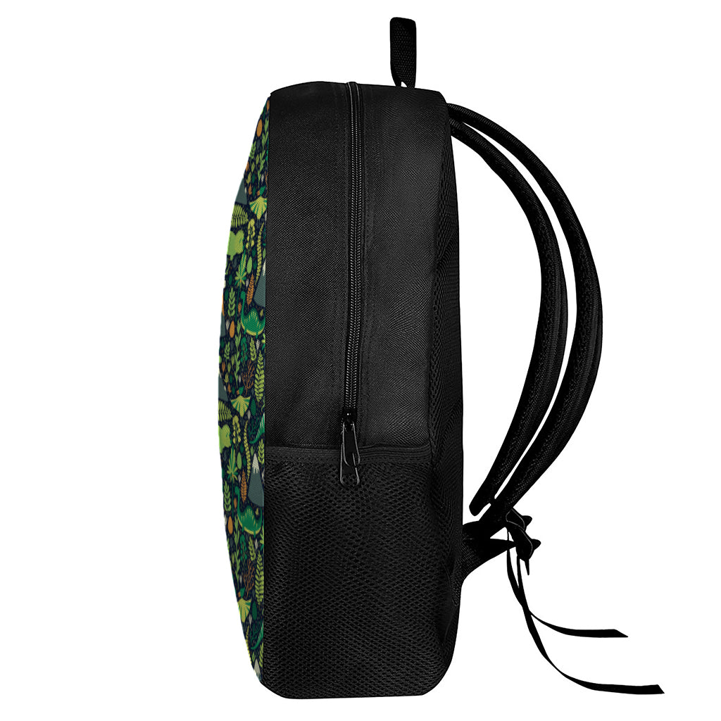Cute Dinosaur And Floral Pattern Print 17 Inch Backpack