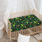 Cute Dinosaur And Floral Pattern Print Baby Crib Sheet