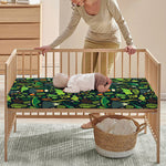 Cute Dinosaur And Floral Pattern Print Baby Crib Sheet