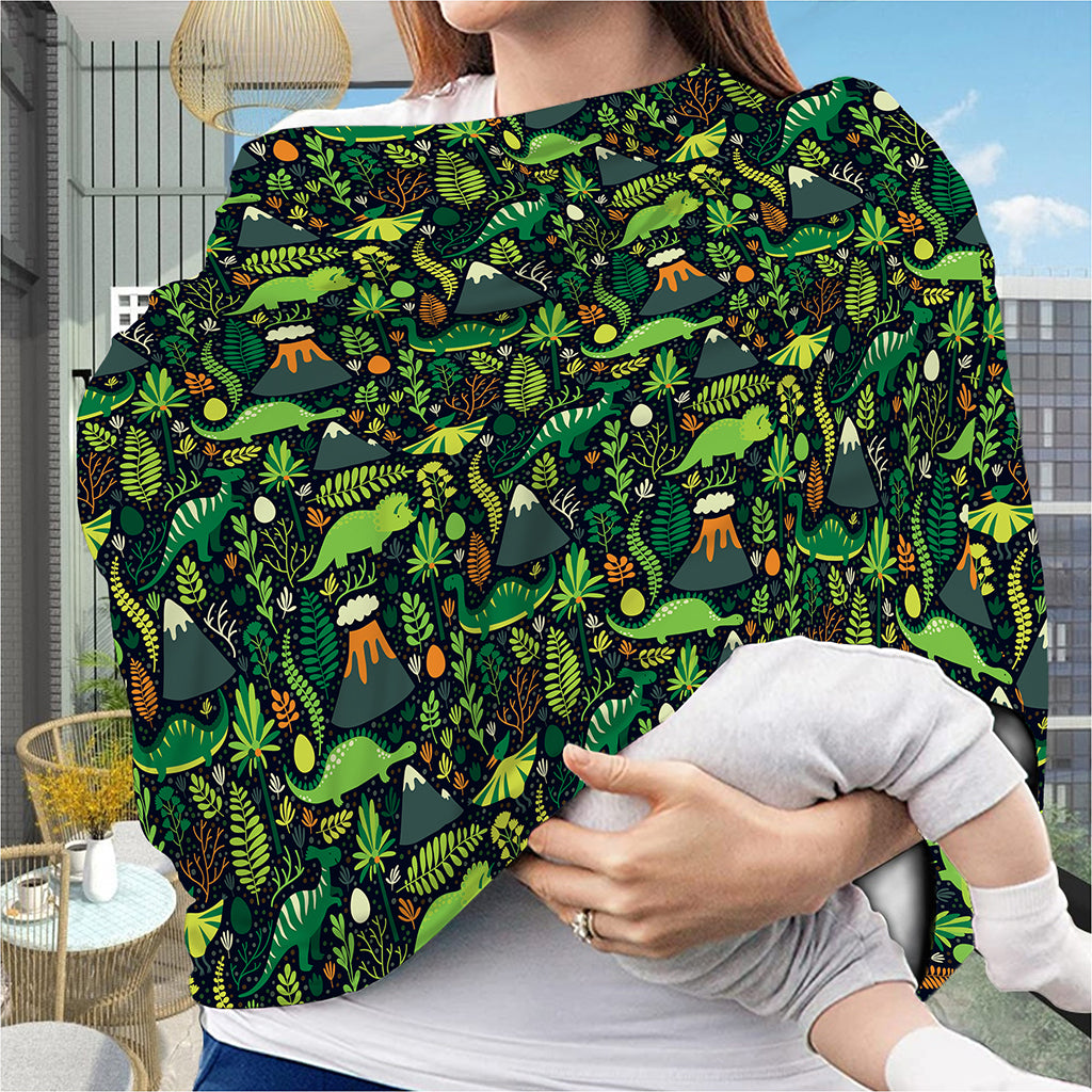 Cute Dinosaur And Floral Pattern Print Baby Seat Cover
