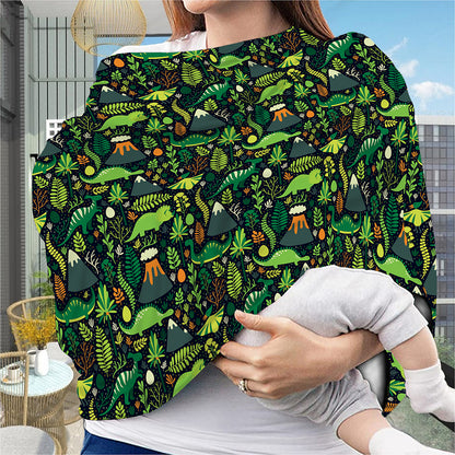 Cute Dinosaur And Floral Pattern Print Baby Seat Cover