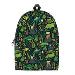Cute Dinosaur And Floral Pattern Print Backpack