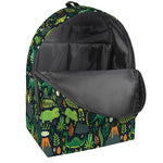 Cute Dinosaur And Floral Pattern Print Backpack