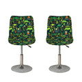 Cute Dinosaur And Floral Pattern Print Bar Stool Covers