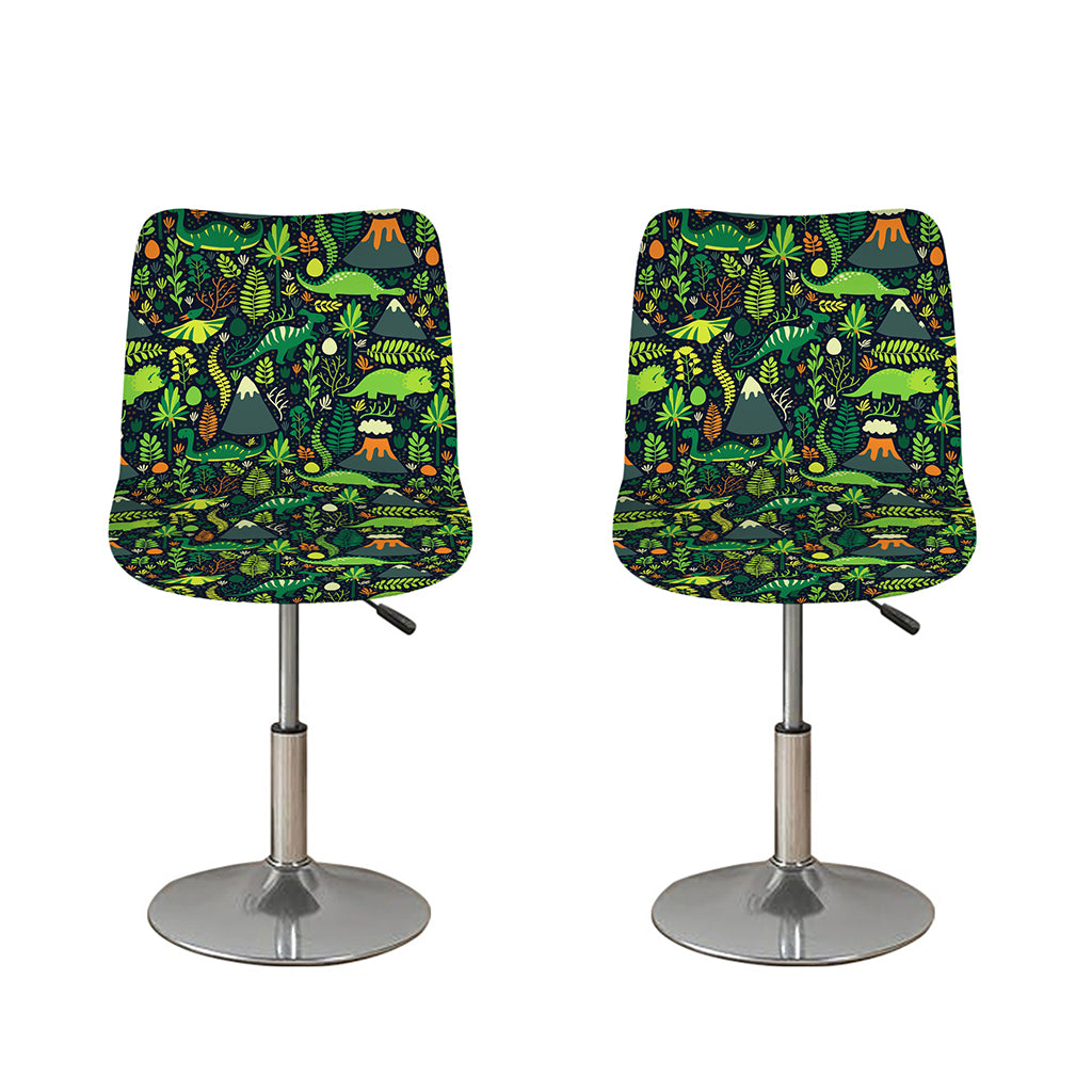 Cute Dinosaur And Floral Pattern Print Bar Stool Covers