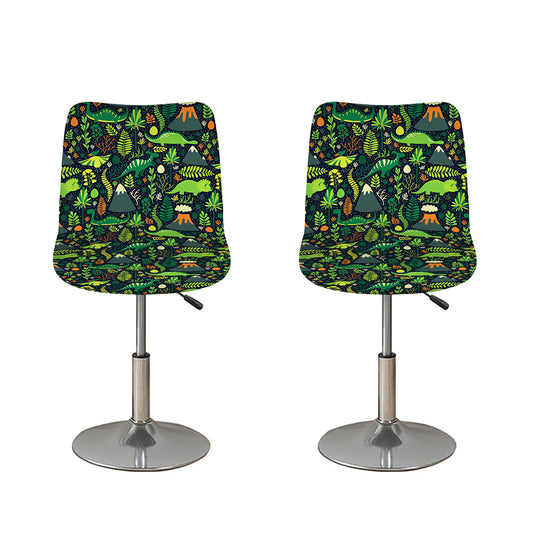 Cute Dinosaur And Floral Pattern Print Bar Stool Covers