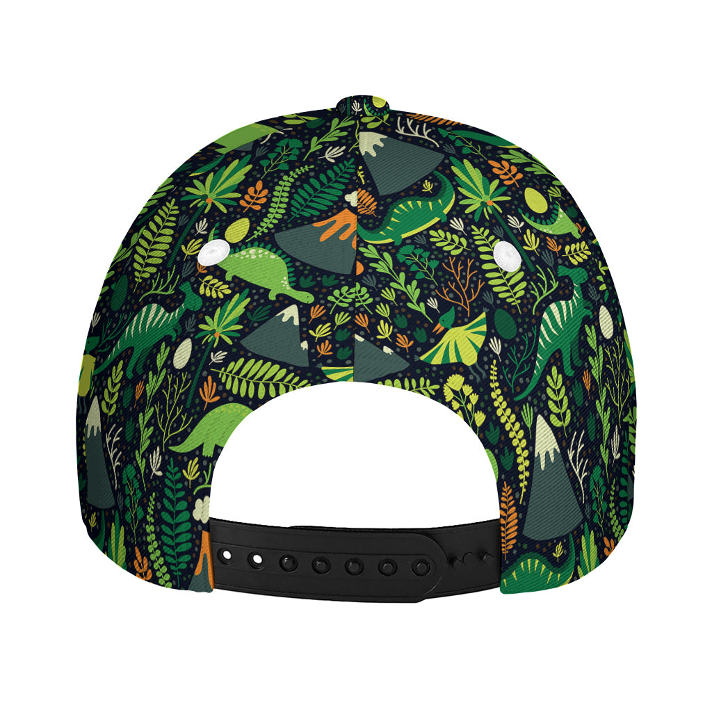 Cute Dinosaur And Floral Pattern Print Baseball Cap