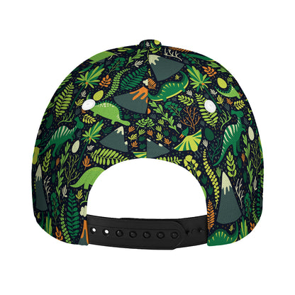 Cute Dinosaur And Floral Pattern Print Baseball Cap
