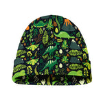 Cute Dinosaur And Floral Pattern Print Beanie